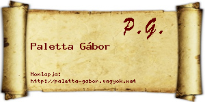 Paletta Gábor névjegykártya